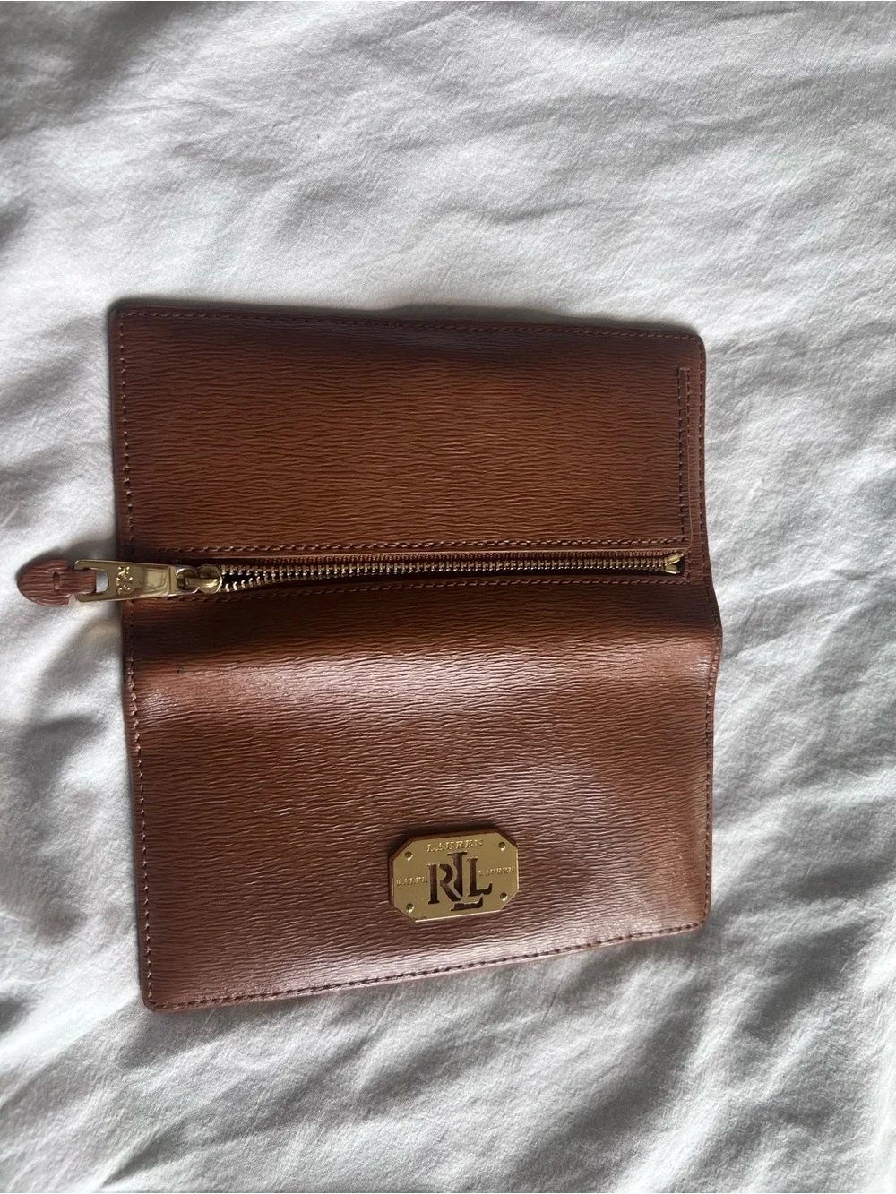 Lauren Ralph Lauren Crosshatch Leather Slim Snapped-Closure Wallet